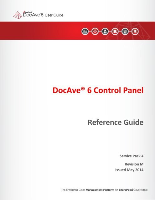 DocAve 6 Service Pack 3 Control Panel Reference Guide - AvePoint