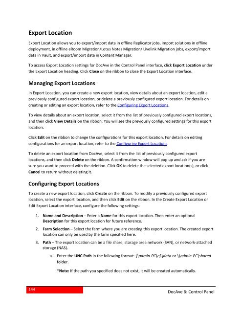 DocAve 6 Service Pack 3 Control Panel Reference Guide - AvePoint