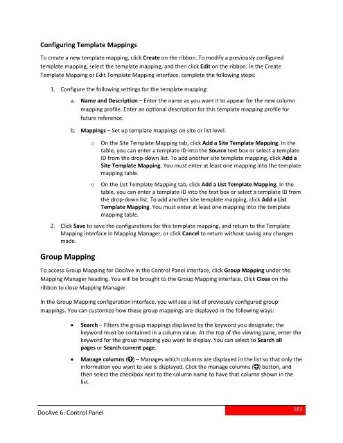 DocAve 6 Service Pack 3 Control Panel Reference Guide - AvePoint