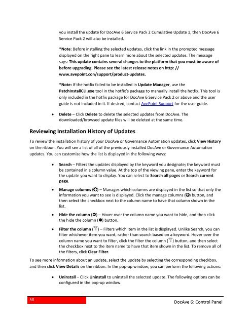 DocAve 6 Service Pack 3 Control Panel Reference Guide - AvePoint