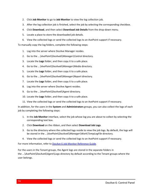 DocAve 6 Service Pack 3 Control Panel Reference Guide - AvePoint