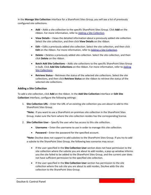 DocAve 6 Service Pack 3 Control Panel Reference Guide - AvePoint