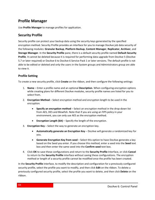 DocAve 6 Service Pack 3 Control Panel Reference Guide - AvePoint