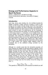 Energy and Performance Aspects in Sport Surfaces - International ...