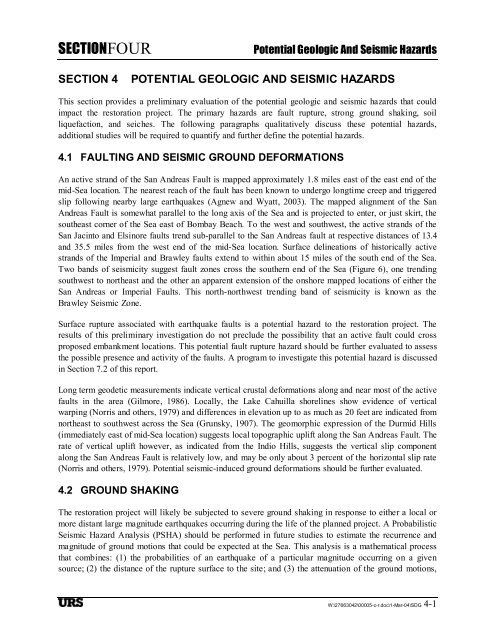 Salton Sea Preliminary In-Sea Geotechnical Investigation