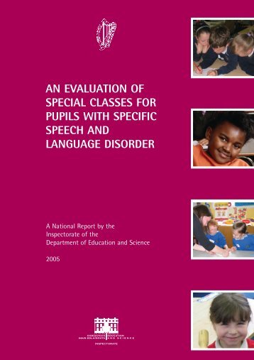 An evaluation of special classes for pupils with specific speech and ...