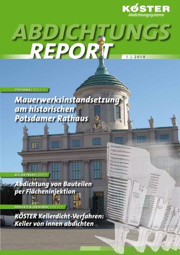 Abdichtungsreport 1/2010 - Köster Bauchemie AG