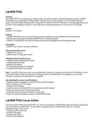 LabVIEW FPGA LabVIEW FPGA Course Outline