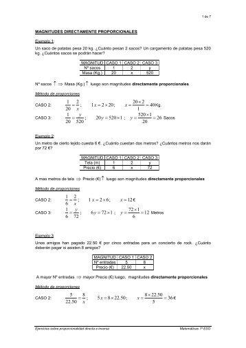 Magnitudes directamente proporcionales