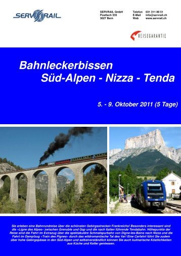 Bahnleckerbissen SÃ¼d-Alpen - Nizza - Tenda - SERVRail