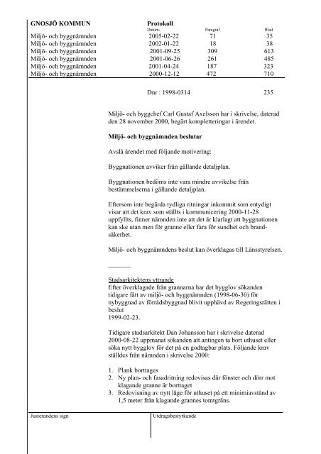 Miljö- och byggnämndens protokoll 20050222.pdf - Gnosjö kommun