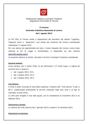 2013 8 14 Sintesi rinnovo ccnl MERCI LOG.pdf - Filt CGIL Regionale ...