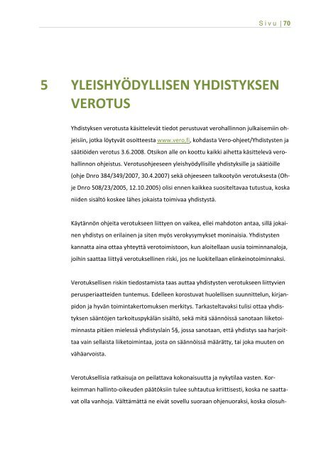 YHDISTYKSEN TALOUS JA VEROTUS - Kansalaisareena