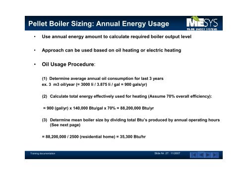 Pellet Boiler/Burner Technical Introduction - Maine Energy Systems