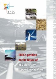 EREC's position on the future of RES Electricity support mechanisms