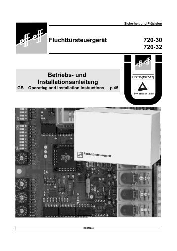 Betriebs- und Installationsanleitung FluchttÃ¼rsteuergerÃ¤t 720 ... - Ikon