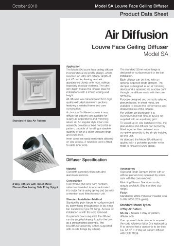 Louvre Face Ceiling Diffuser - Air Diffusion