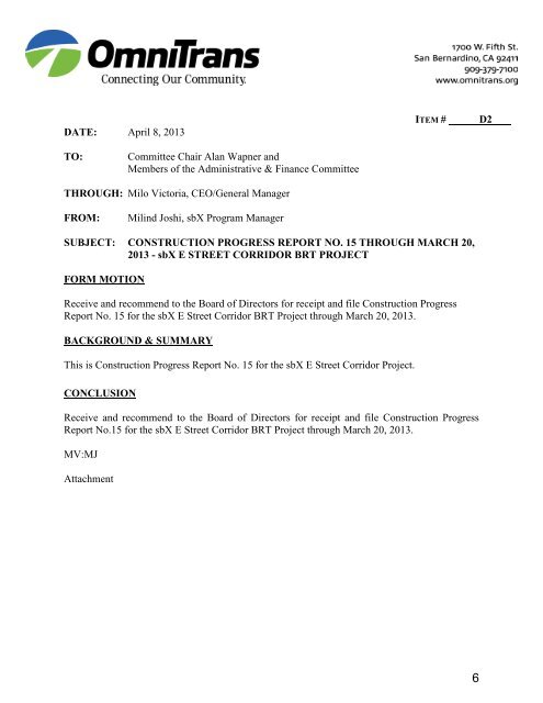 Administrative & Finance Committee Meeting - April 8 ... - Omnitrans