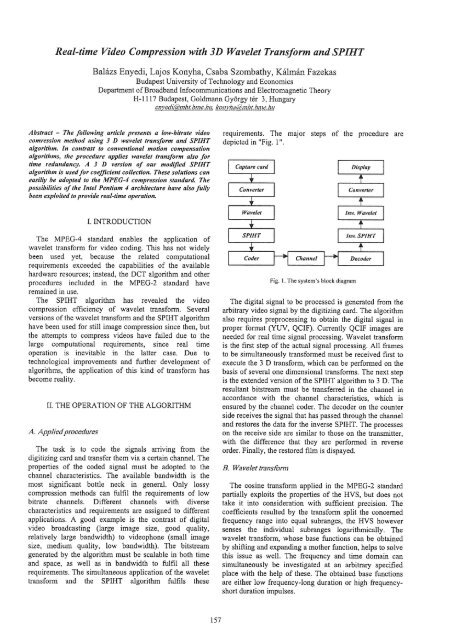 Real-time Video Compression with 3D Wavelet Transform and SPIHT