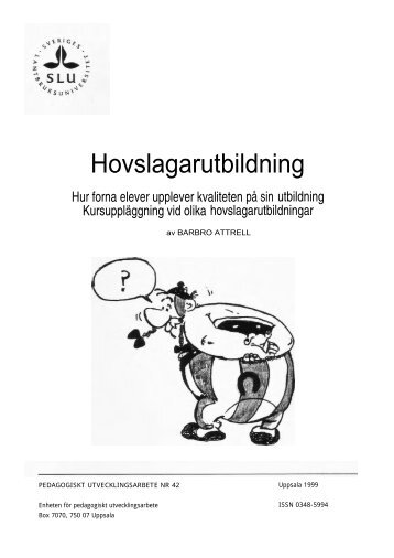 Barbro Atrell: Hovslagarutbildning - SLU