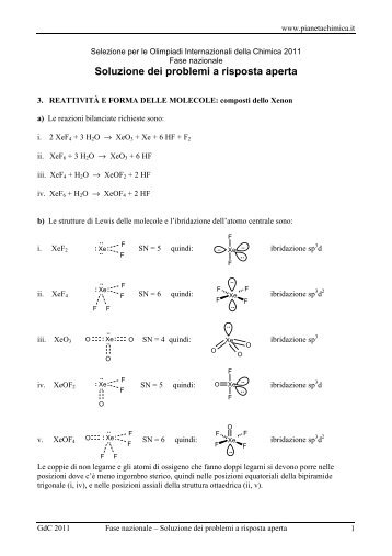 Soluzione dei problemi a risposta aperta - PianetaChimica.it