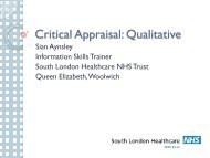 Critical appraisal - qualitative research - LondonLinks