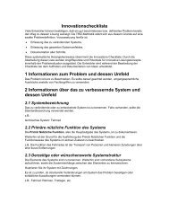 Innovationscheckliste 1 Informationen zum Problem ... - TRIZ Seminar