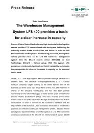 The Warehouse Management System LFS 400 provides a basis for ...