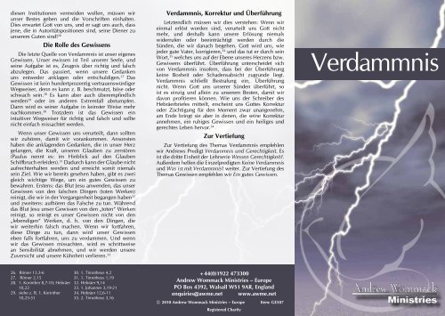 VERDAMMNIS - Andrew Wommack