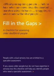 Fill in the Gaps: A checklist for assessing older deafblind ... - Sense