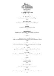 LEVEN RESTAURANT A la Carte Menu - Hand Picked Hotels