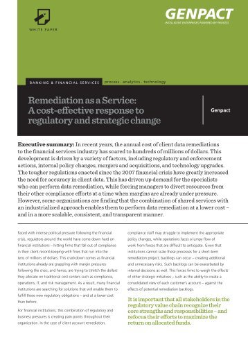 Remediation as a Service: A cost-effective response to ... - Genpact