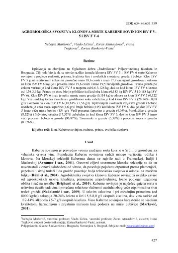 agrobiological characteristics of clones of the variety cabernet ...