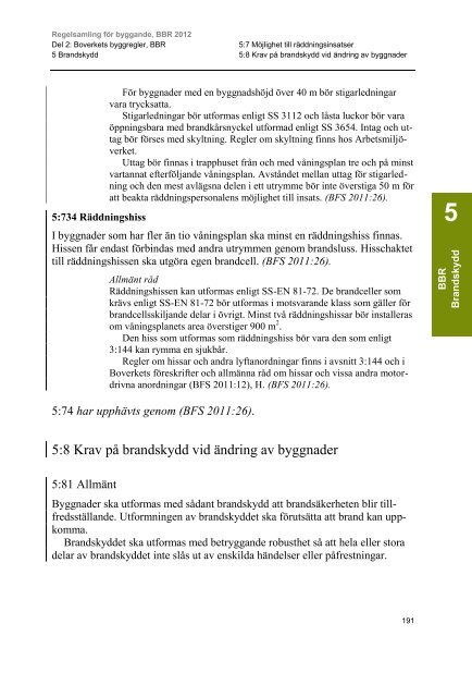 Regelsamling fÃ¶r byggande, BBR 2012 - Boverket