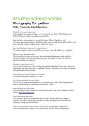 EPILEPSY WITHOUT WORDS Photography Competition