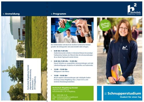 :: Schnupperstudium - Hochschule Magdeburg-Stendal