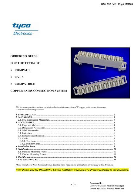 ordering guide for the tyco-c5c â¢ compact â¢ cat 5 â¢ compatible copper ...