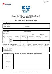 Individual Child Application Form - KU Children's Services