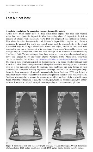 A sculpture technique for rendering complex impossible ... - Perception