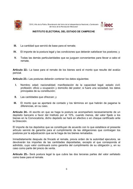 anexo Ãºnico reglamento para la liquidaciÃ³n y destino de los bienes ...