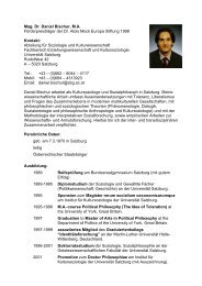 Lebenslauf Daniel Bischur _Mock Stiftung_ - Dr. Alois Mock