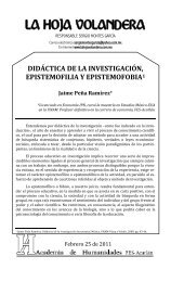 didÃ¡ctica de la investigaciÃ³n, epistemofilia y epistemofobia - La Hoja ...