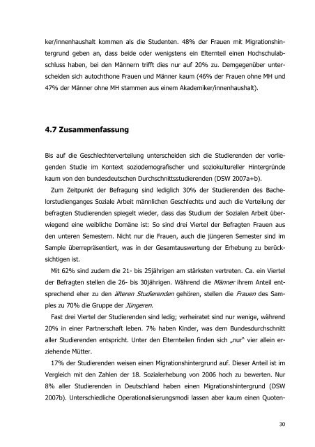 Studierendenbefragung Soziale Arbeit BA. Forschungsbericht. HS ...