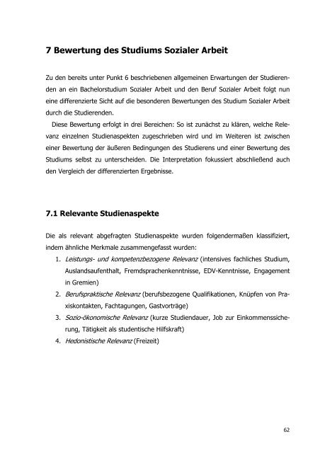 Studierendenbefragung Soziale Arbeit BA. Forschungsbericht. HS ...