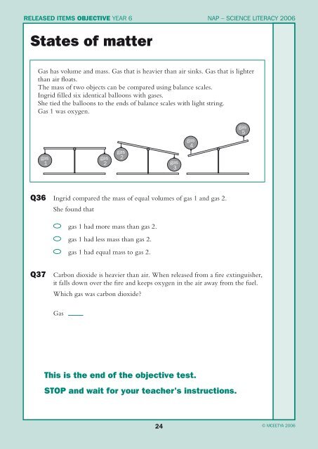 Science Literacy 2006 school release materials - NAP