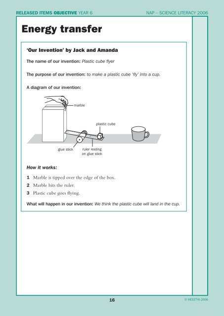 Science Literacy 2006 school release materials - NAP