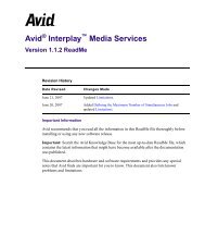 Avid Interplay Media Services Version 1.1.2 ReadMe