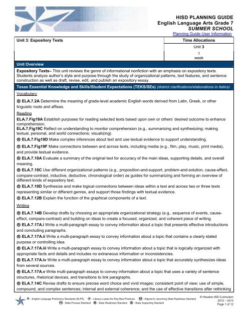 SSK Unit 4.2 Planning Guide