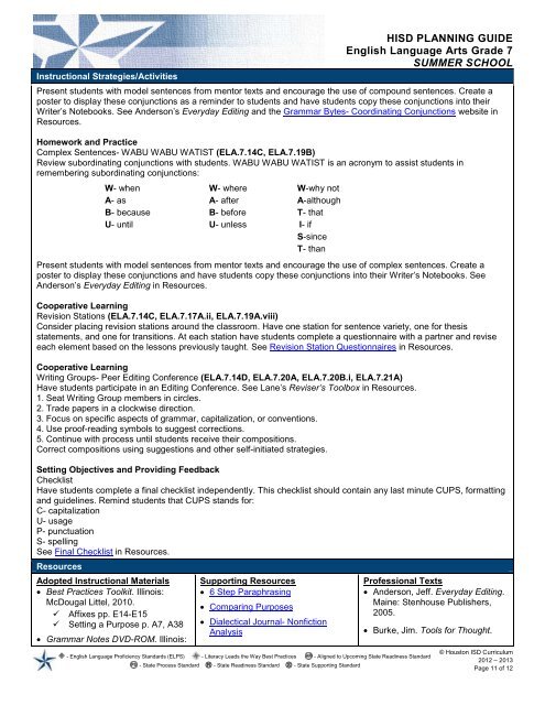 SSK Unit 4.2 Planning Guide