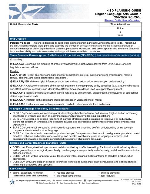 SSK Unit 4.2 Planning Guide